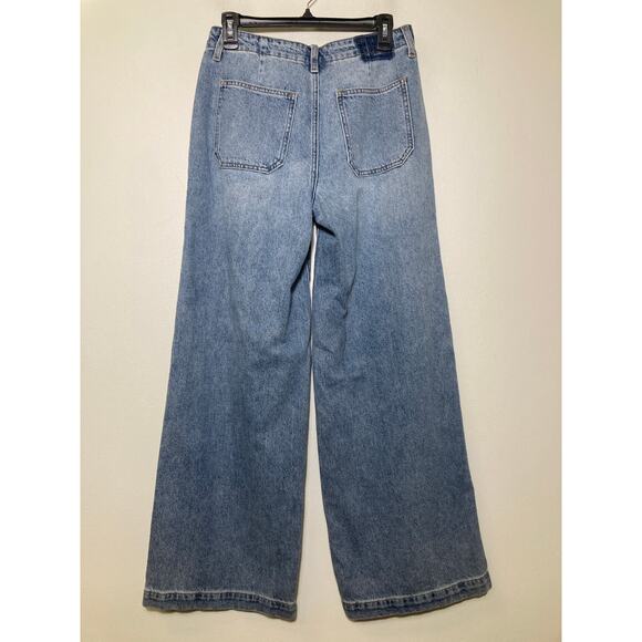 DAZE Medium Wash Wide Leg Denim Jeans Sz 26 - Picture 2 of 3